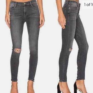 {frame} Le High Skinny Gray Distressed Skinny Jeans